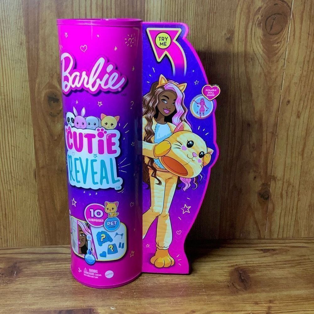 Barbie Cutie Reveal Doll With Kitty Plush Costume Doll 10 Surprises‎